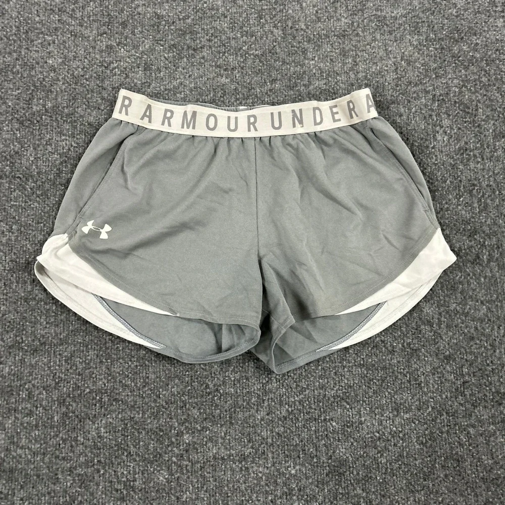 Under Armour Athletic Shorts Womens Size Small Gray HeatGear Loose Fit Running